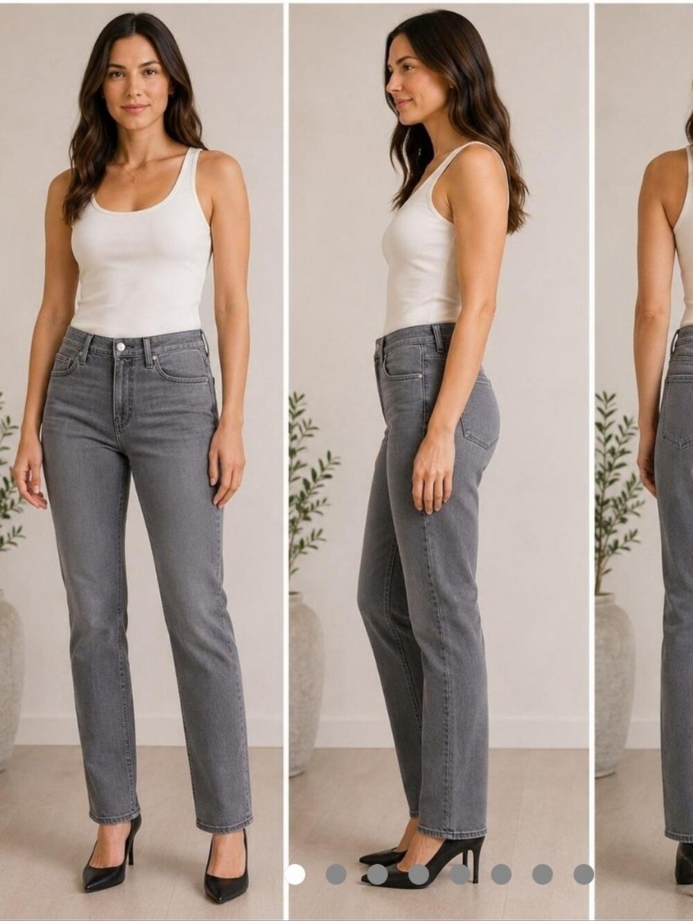 PAIGE Gray Straight Jeans